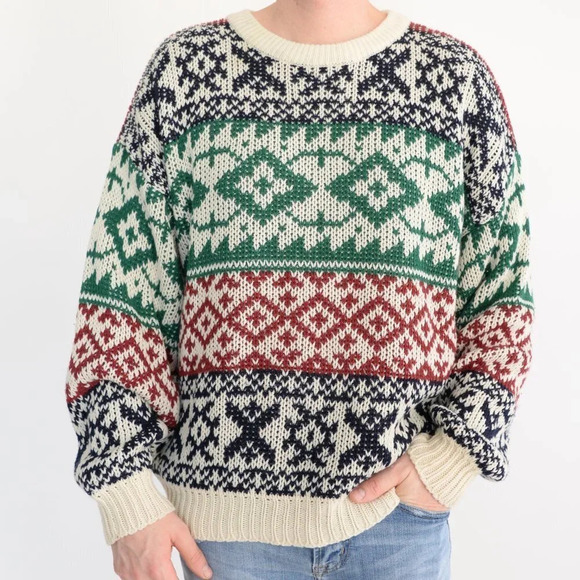 Original Cube Mulit-colour Knit Crewneck Sweater - Picture 1 of 14